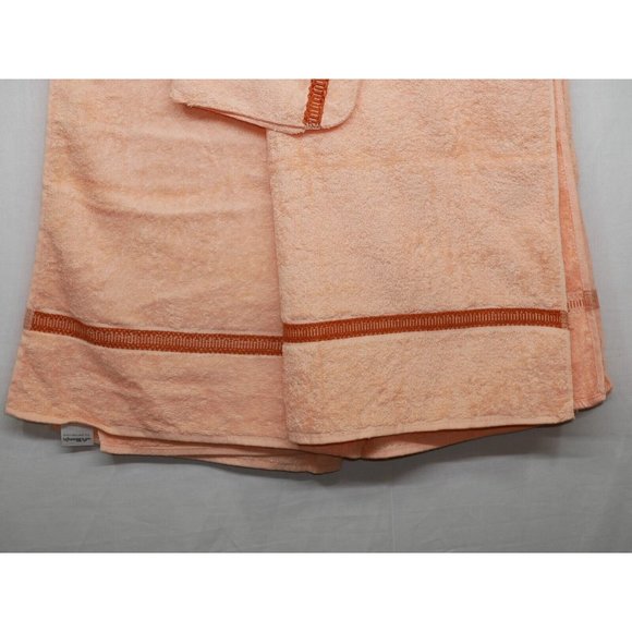 Vintage St. Mary's 100% Cotton Peach Glow 2 Bath Towels and 1 Washcloth NOS - Picture 2 of 7